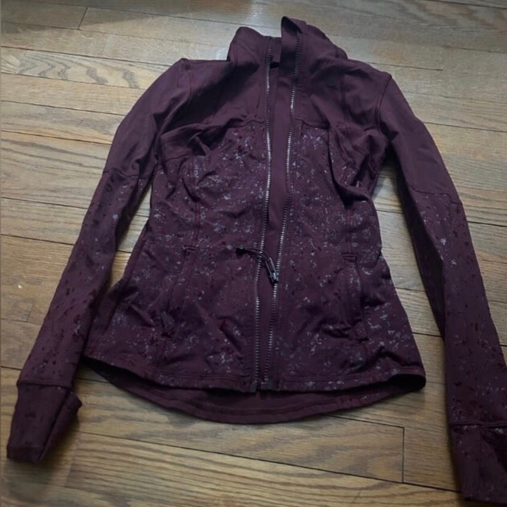 Lululemon Align Define Zip Jacket 2 XS Speckle Shine Garnet Burgundy